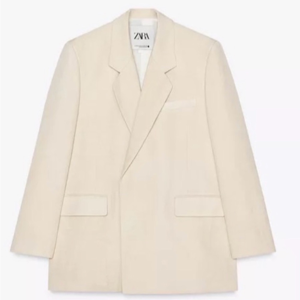 Zara Off-White Tailored Blazer